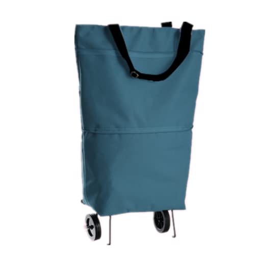 Foldable Shopping Cart Folding Shopping Bag Fashionable and Practical Shopping Carts Portable Hand-held Collapsible Sundries Bag for Picnic Trips and Shopping (Blue) -  XIZHI, XIZHI