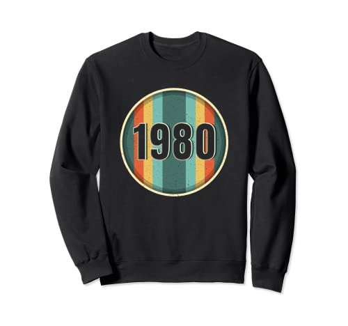Camisetas vintage de cumpleaños de 1980 para mujer, divertidas camisetas de cumpleaños de 1980 Sudadera