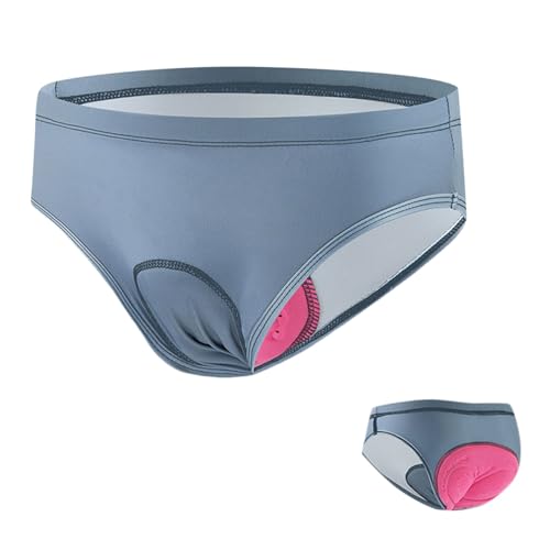 Genérico Bragas Ciclismo Acolchado Silicona 3D Ligero Transpirable para Mujer Deporte Cómodo, gris claro, M