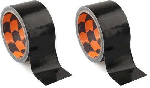 VoltShine Cinta Americana Negra 10m x 50mm, resistente al agua, adhesiva y duradera; ideal para reparaciones y manualidades. (Paquete de 2)