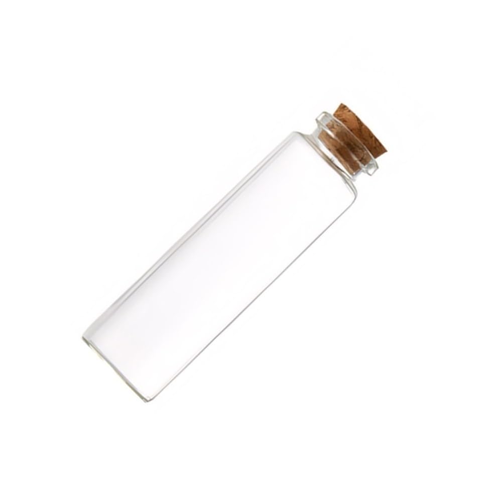 Loacea Glass Vial 10pcs 22mm Mini Glass Bottles, 5ml-30ml Shape-Stable Corks and Message for Wedding Present(15ml*70mm)