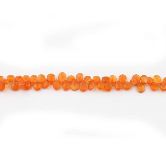 Briolettes en cornaline facettée haut de gamme forme poire SB4413