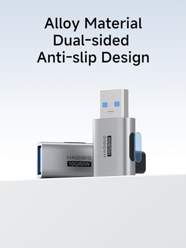 Image of Hagibis USB 3.2 Adapter 2 Pack, 90 Degree Right and Left Angle USB A Male to Female Connector OTG Adapter Cable Extender for Laptops Charger PC Car Mouse Keyboard (Middle Back)