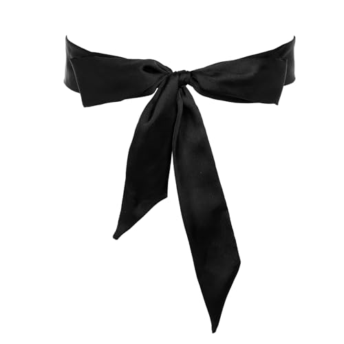 JIYIN Damen Satin Taillengürtel, vielseitig einsetzbar für Hochzeit Party Alltag, Schwarz