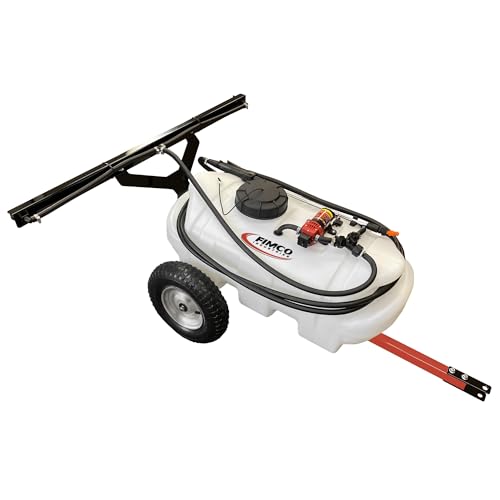 Best Pull Behind Lawn Sprayer for Effortless Spraying 2 FIMCO Trailer Sprayer with 2 Nozzle Boom, 15 Gallon, 1.2 GPM, 60 PSI, Model# 15-2N-TRL-GS