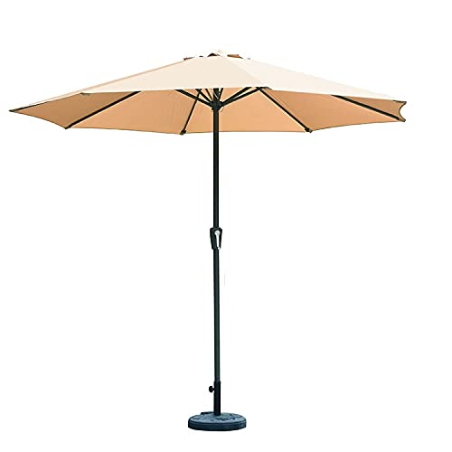 Center Pole Patio Luxurious Umbrella with Base - Garden Umbrella, Outdoor Umbrella (White)