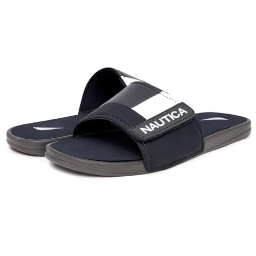 Image of Nautica Men's Athletic Slide Sandal, Adjustable Straps, Comfort Slip-On
