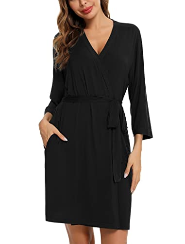 Leikar Short Robes For Women Soft Bathrobe Lightweight Bamboo Kimono Robes Ladies Loungewear2