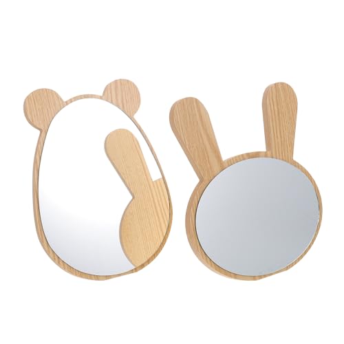 minkissy 2pcs espejo de maquillaje con soporte y led