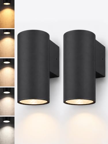 Image of LEONLITE 2-Pack 9 Inch 5CCT Integrated Cylinder LED Down Light Outdoor