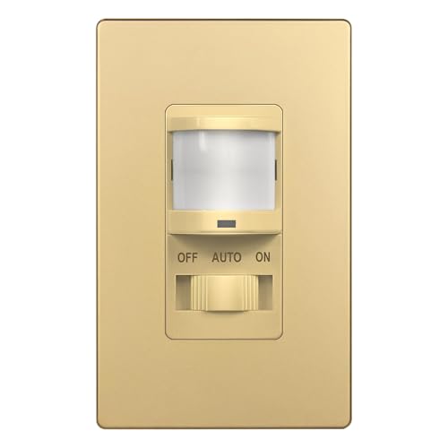 Image of TOPGREENER in Wall PIR Motion Sensor Light Switch, Need Neutral Wire, Gold