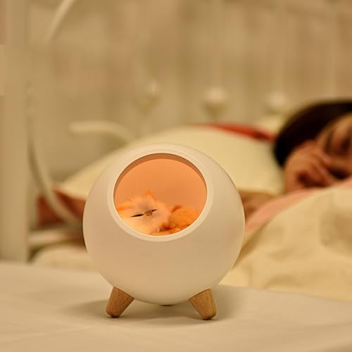 Lámpara de noche gato recargable con batería 1200mAh miniatura 2