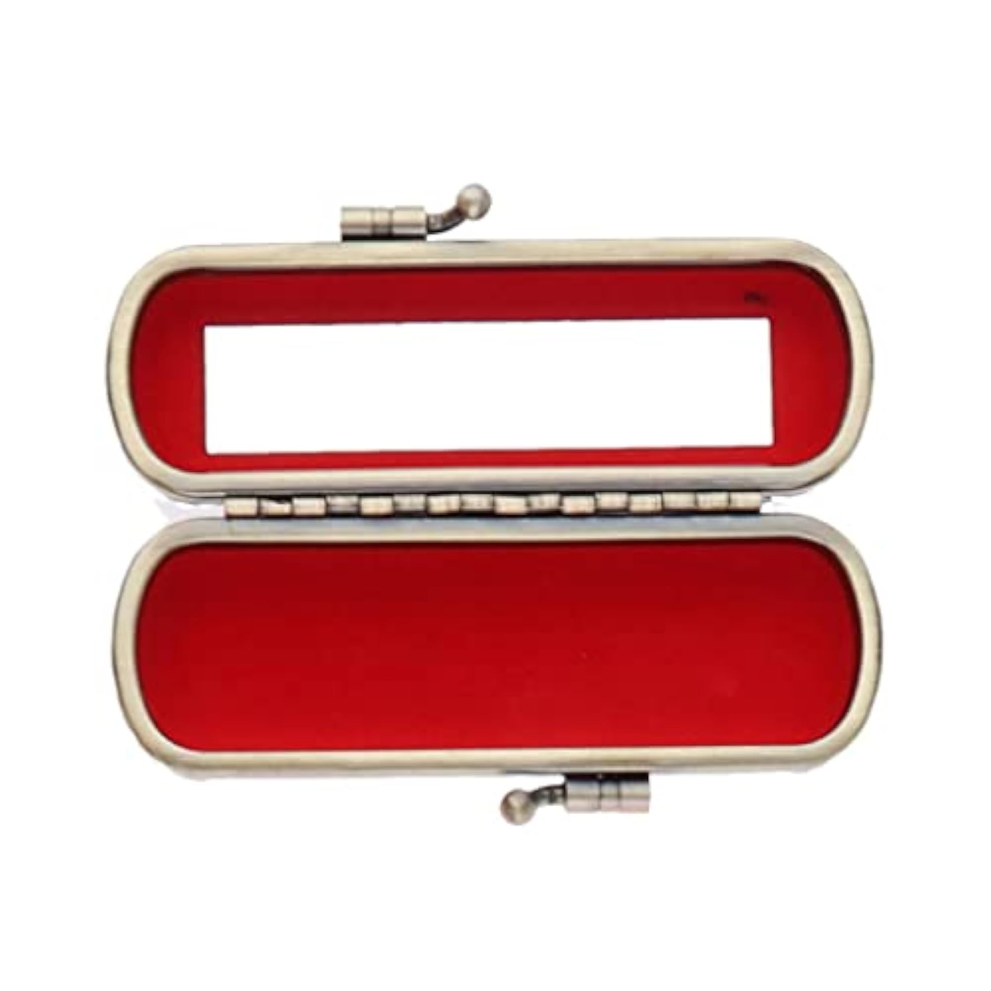 Cracked Stone Leather Lipstick Case with Mirror, Brown