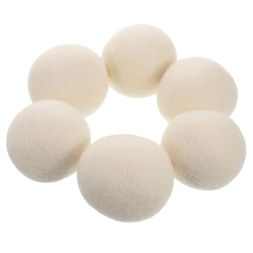 FRCOLOR 6個乾燥機用ウールボール 洗濯機用ボール 静?気防止 柔軟剤代わりの洗濯用品 衣類のもれ防止 速乾性対応 家洗濯に適したコンパクト設計