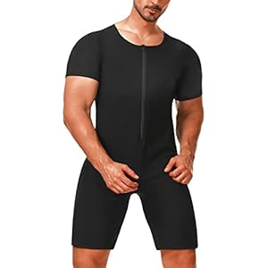 Sauna Suits for Men Sauna Sweat Shirt Heat Trapping Vest Full Body Shaper Workout Top with Shorts Exercise Fitness