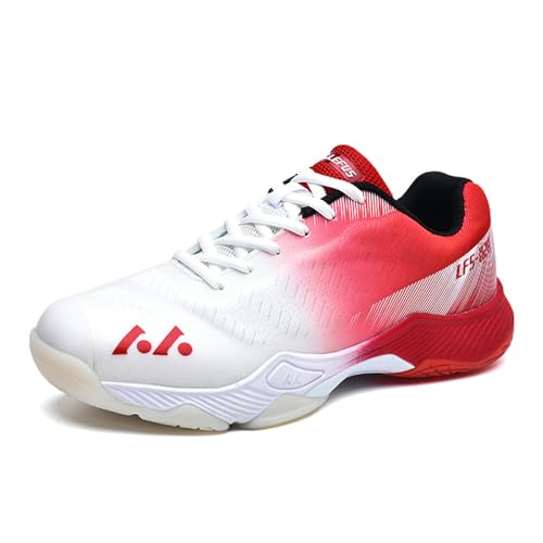 sekiueo Zapatillas De Tenis para Hombre Y Mujer Ligeras Transpirables Y Antideslizantes para Bádminton Y Pickleball,Rojo,36 EU