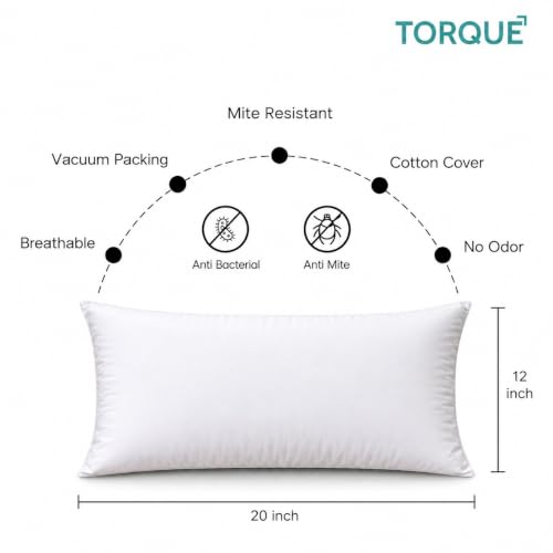 Image of Torque Microfiber Cushion Filler 12 x 20 Inch 5 Pcs | Throw Pillow for Sofa | Filler Cushion Insert Pillow Cushion for Sofa Couch Bed Home Decorative Gifts