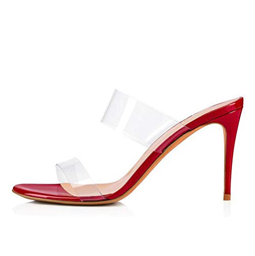 Sandales à lanières transparentes finis les maux de pieds en talons hauts