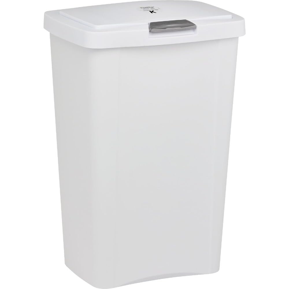 STERILITE 10458004 Touch Can, White, 13 Gallon