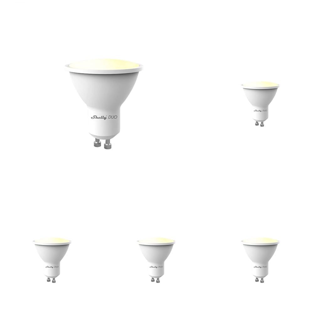 Shelly Duo Smart Home LED Glühbirne dimmbar GU10, Digitale Fernbedienung der Glühlampe per App & WLAN, kompatibel mit Alexa & Google Home, WiFi, 4.8W, 110V & 220V, Energiesparend, Warmweiß & Kaltweiß