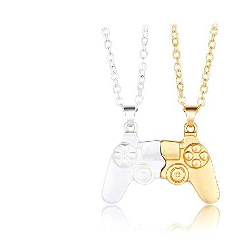 COLORFUL BLING 1 Pair Game Controller Matching Couple Pendant Necklaces Set Game Pad Friendship BFF Best Friends for Him and Her Street Hiphop Jewelry2