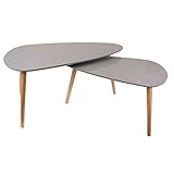Altura del Artículo 1839 THE HOME DECO FACTORY Set 2 MESAS Nido Grises, Tablero DM, 90 x 46 x 46,70 cm