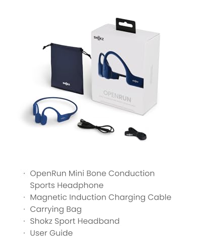 SHOKZ OpenRun Mini (AfterShokz Aeropex Mini) -Bone Conduction Open-Ear Bluetooth Sport Headphones - Waterproof Wireless Earphones for Workouts and Running - Built-in Mic, with Headband… - 2