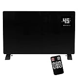 WiFi Smart Electric Glass Panel Heater 2000W | Wall Mounted & Freestanding Slim Radiator | App & Remote Control, 24H 7-Day Timer, Open Window Detection, Energy Efficient Heating Black/White (Black)