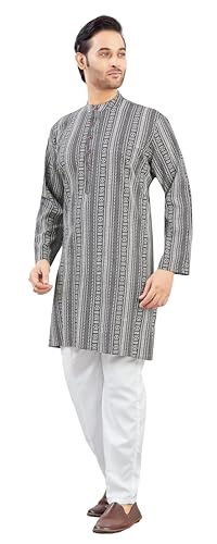Image of Studio Shringaar Men's Cotton Relaxed Fit Straight Kurta