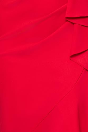 Image of Betsy & Adam Women's Xscape Women's Halter Mock Neck Ruffle Knee Length Dress