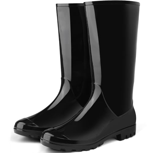 DaeRainy Tall Rain Boots for Women, Knee High Waterproof Slip On Garden Boots