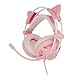Produktbild Hoopoocolor Cat Ear Gaming Headset, Stereo Gaming Headset mit Mikrofon, PU Leder Ohrenschützer 7.1 Surround Sound 360° Noise Blocking für PS4, PS5, Xbox One, PC, Telefon(Rosa)