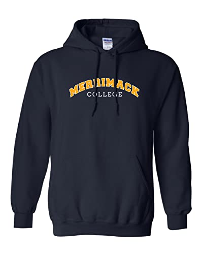 CreateMyTee Merrimack College Block Letters Unisex Hooded Sweatshirt - Merrimack Warriors Apparel