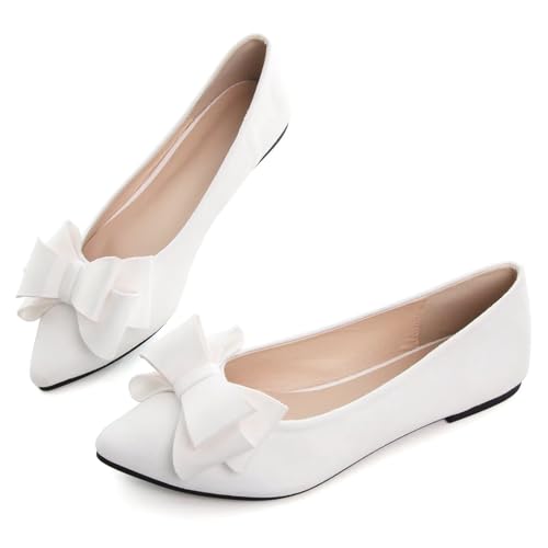 Image of TN TANGNEST Women Fashion Bowknot Flats Comfort Pointed Toe Dress Shoes