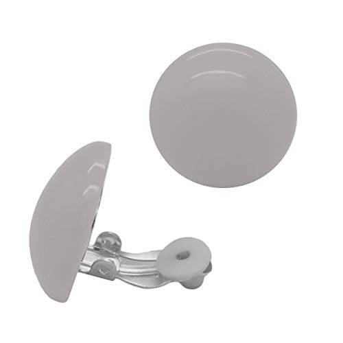 Soul-Cats 1 Paar Ohrclips Ohrringe Clips Plastik viele Farben Pastell, Farbe: grau Soul-Cats 1 Paar Ohrclips Ohrringe Clips Plastik viele Farben Pastell, Farbe: grau