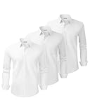Liloak 3 Pack Men’s Formal Dress Shirts Classic Long Sleeve Button Down Office Wedding Business Shirts