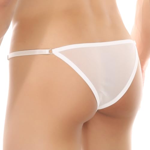 Mens Lace Thong Briefs Underwear, Sexy See-Through Mens lingerie with Adjustable Stretch Waistband Sissy Panties4