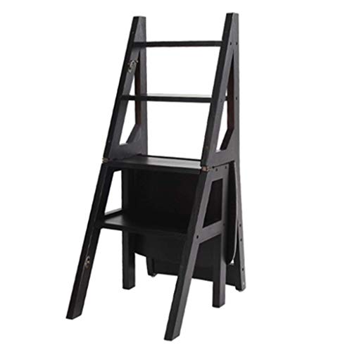 Estante para silla y escalera de madera con pedal de 4 capas CHEWYNP 2