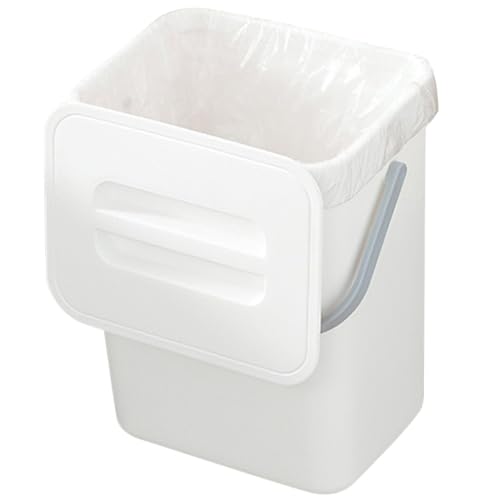 Caneca de basura de cocina colgante con tapa blanca