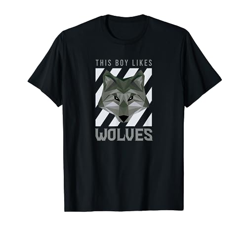 Boy Likes Wolves Cute Wolf Forest Animal Camiseta