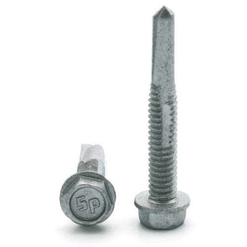 Tornillos autoperforantes hexagonales #12-24 x 1.5 pulg, 250 pc miniatura 3