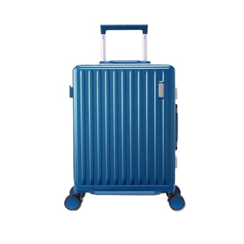 Suitcase Small Fresh 20-inch Boarding Case, Scratch-resistant And Wear-resistant Trolley Case, Aluminum Frame Suitcase Suitcase Tags(Blue)