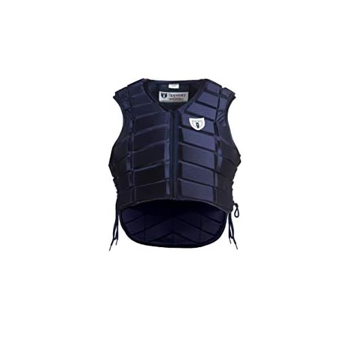 TIPPERARY EQUESTRIAN Horse Riding Eventing Vest - Eventer - English Style Protective Horseback Riding Apparel - Flexible Customizable Fit Body Protector - Navy Blue - YS