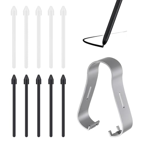11 Piezas Puntas de S Pen, Puntas de Recambio para S Pen Samsung Galaxy, Compatible con Tab S9/S9+/S9 FE/S9 Ultra/S8/S8+/S8 Ultra/S7/S7 FE/S6/S6 Lite/N10/N20/S21Ultra/S22Ultra/S23Ultra, Negro y Blanco