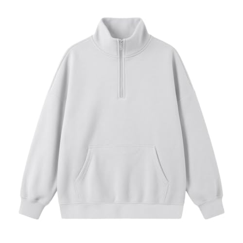Womens Sweatshirts Quarter Half Zip Pullover Fleece Fall Outfits - image 6