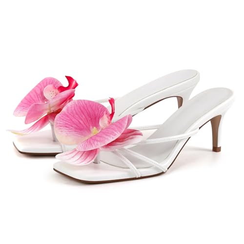MissHeel Orchid Heels for Women Slip On Kitten Heel