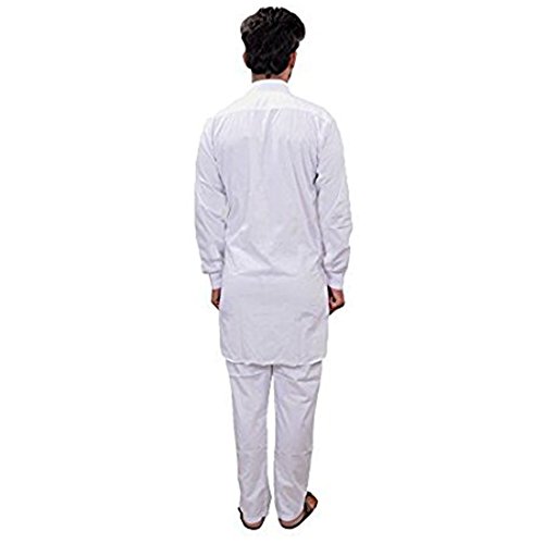 Traje de algodón Pathani blanco ideal para bodas temáticas y eventos de verano 2