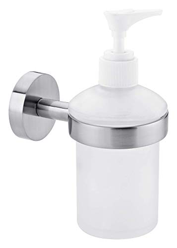 Portasapone da parete tesa Moon, look acciaio