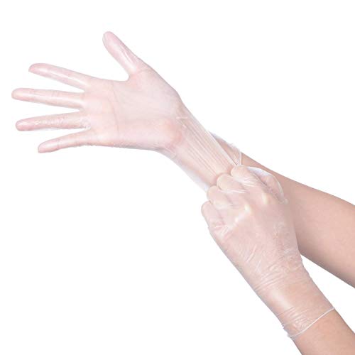 Daxwell Vinyl Gloves, Powder Free, Medium, Clear, F10001748 (Case of 1,000, 10 Boxes of 100)
