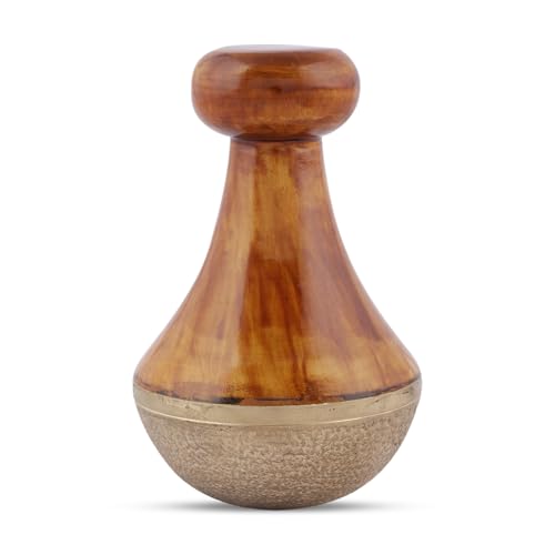 Image of Kansa Vatki Foot Massager | Wooden Handle Ayurvedic Detox Foot Massager for Relaxation & Deep Cleaning | Massage Tool for Foot Massage, Marma Therapy & Wellness